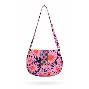 VERA BRADLEY RETIRED PATTERN SADDLE UP CROSSBODY COTTON BAG IN "LOVES ME"